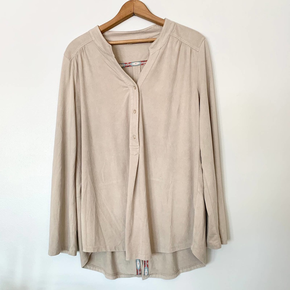 Soft Surroundings Tan Suede Top Medium